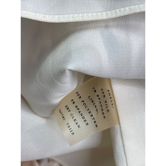 Ann Taylor Sleeveless Leopard Print Top 8 Ruched Brown Cream Lined Silk Blend - Picture 5 of 6